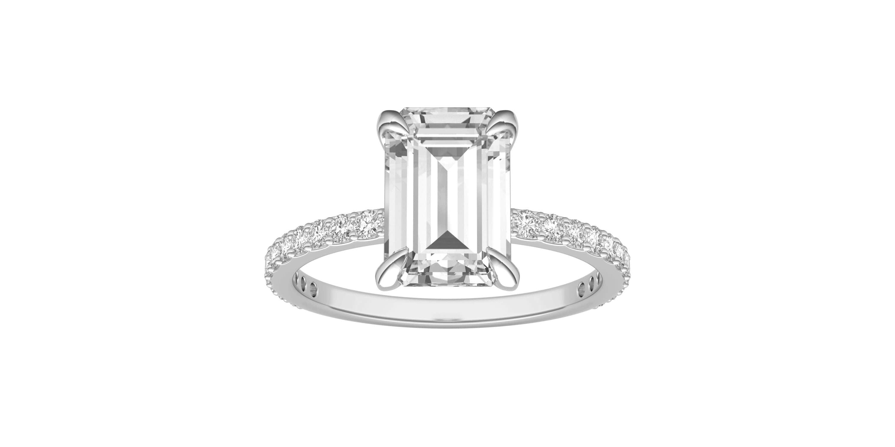 Charles & Colvard 2.94 ct. tw. Lab Created Moissanite Emerald Engagement Ring in 14K White Gold