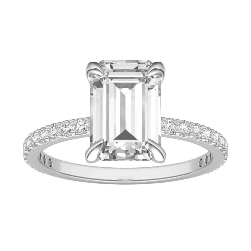 Charles & Colvard 2.94 ct. tw. Lab Created Moissanite Emerald Engagement Ring in 14K White Gold