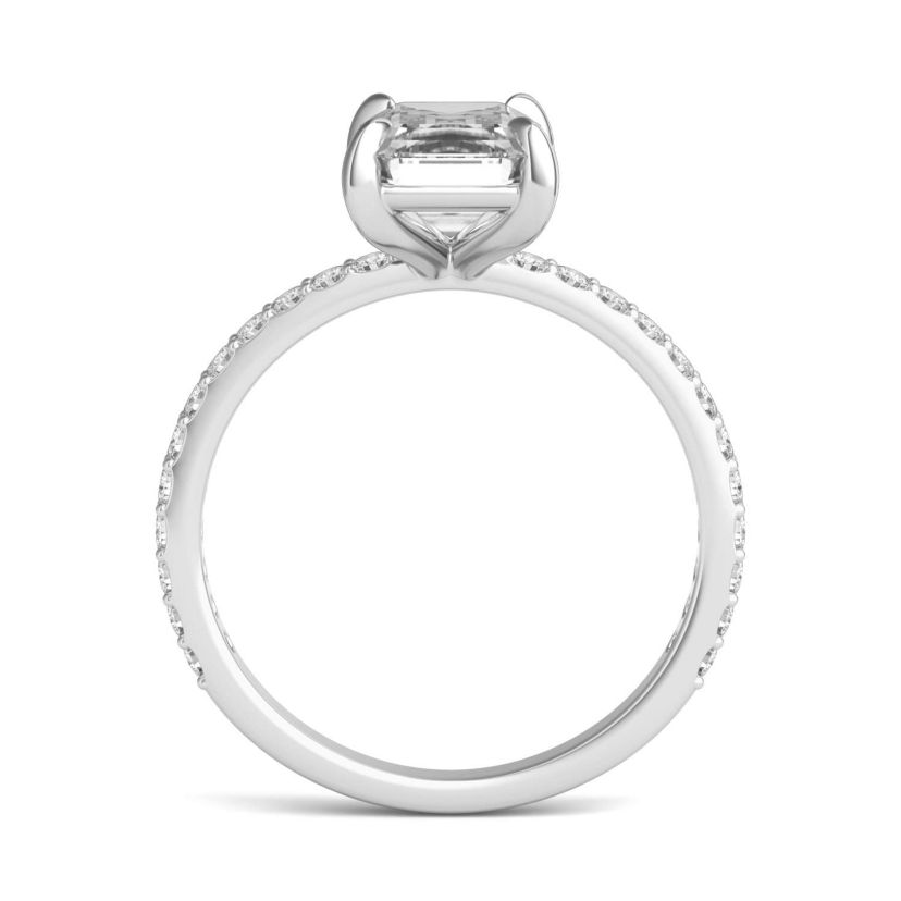Charles & Colvard 2.94 ct. tw. Lab Created Moissanite Emerald Engagement Ring in 14K White Gold