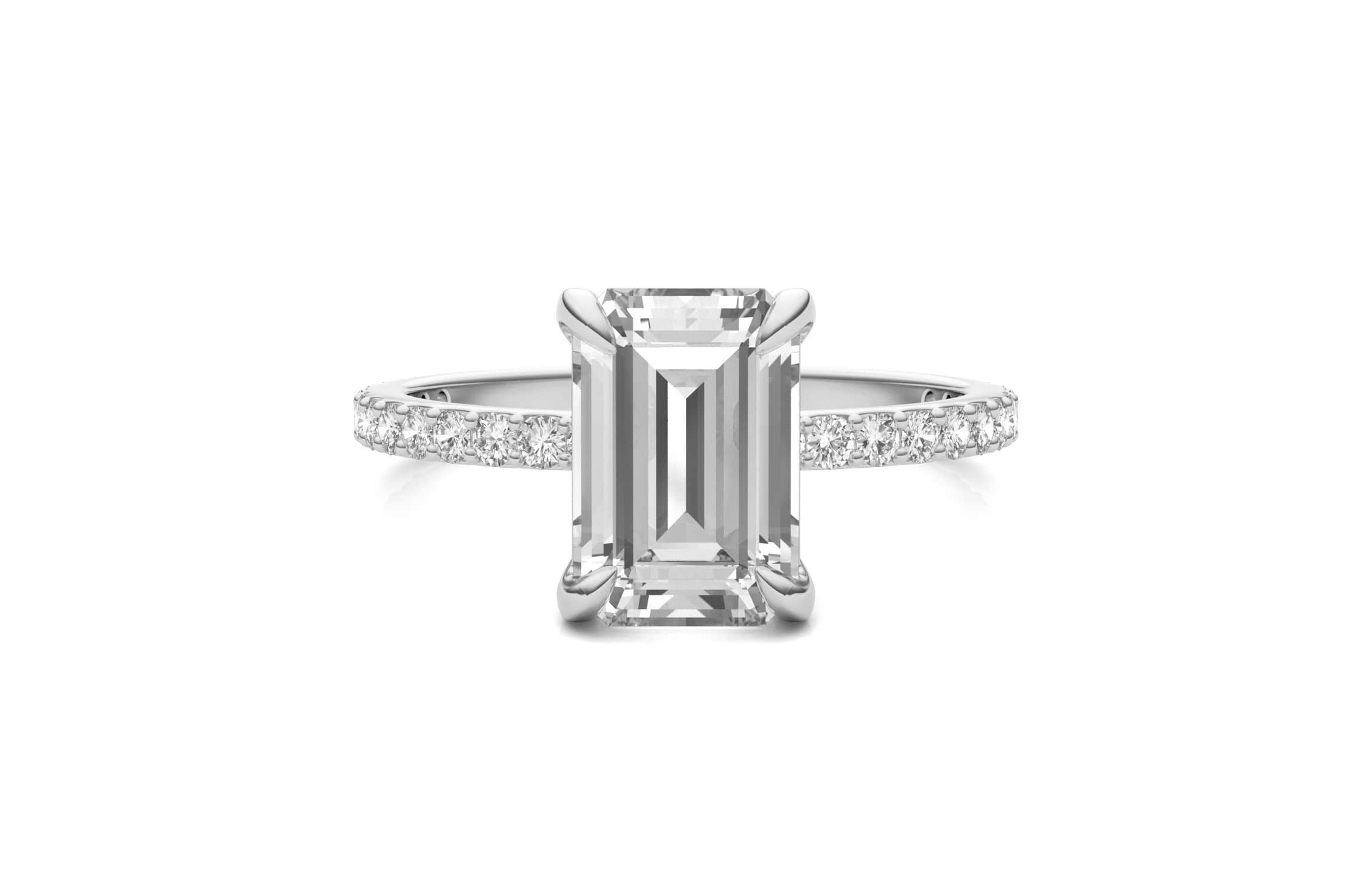 Charles & Colvard 2.94 ct. tw. Lab Created Moissanite Emerald Engagement Ring in 14K White Gold