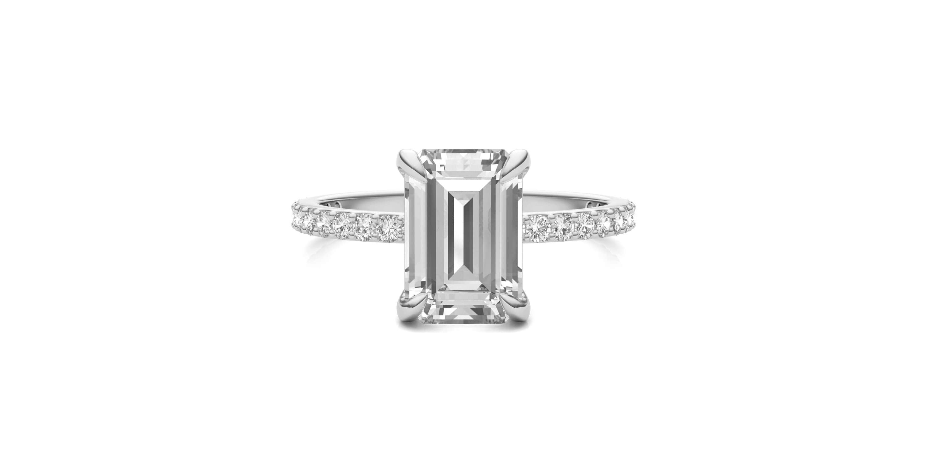 Charles & Colvard 2.94 ct. tw. Lab Created Moissanite Emerald Engagement Ring in 14K White Gold