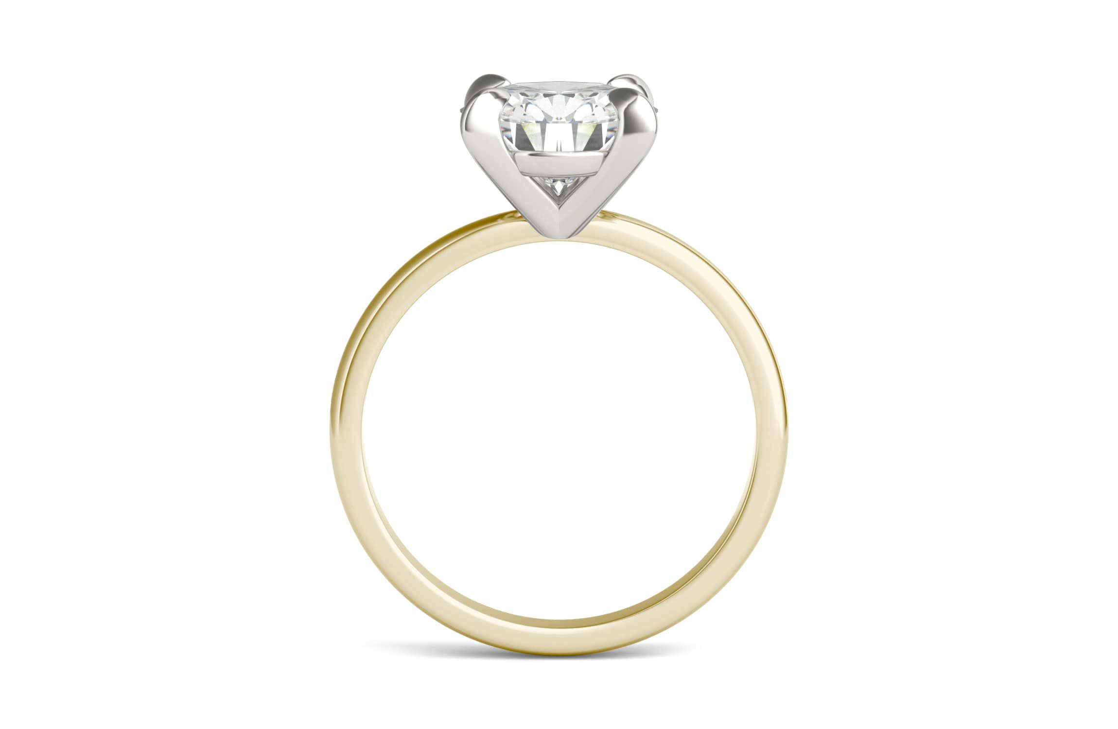 Charles & Colvard 2.2 ct. tw. Lab Created Moissanite Round Solitaire Ring in 14K White and Yellow Gold