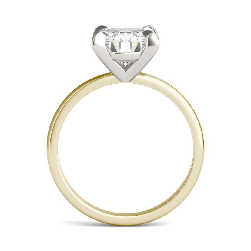 Charles & Colvard 2.2 ct. tw. Lab Created Moissanite Round Solitaire Ring in 14K White and Yellow Gold
