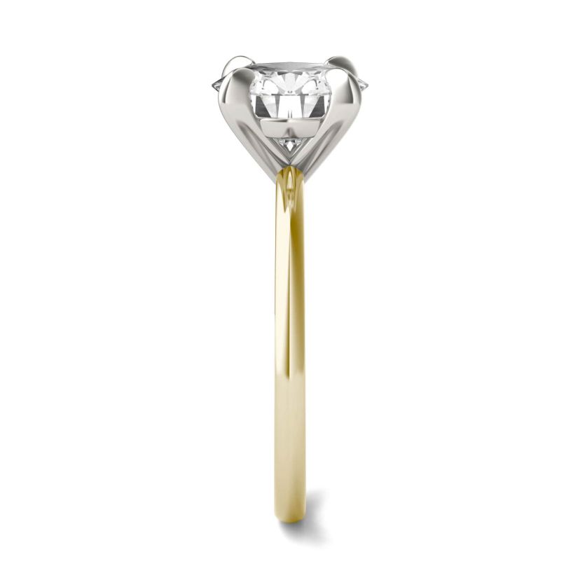 Charles & Colvard 2.2 ct. tw. Lab Created Moissanite Round Solitaire Ring in 14K White and Yellow Gold