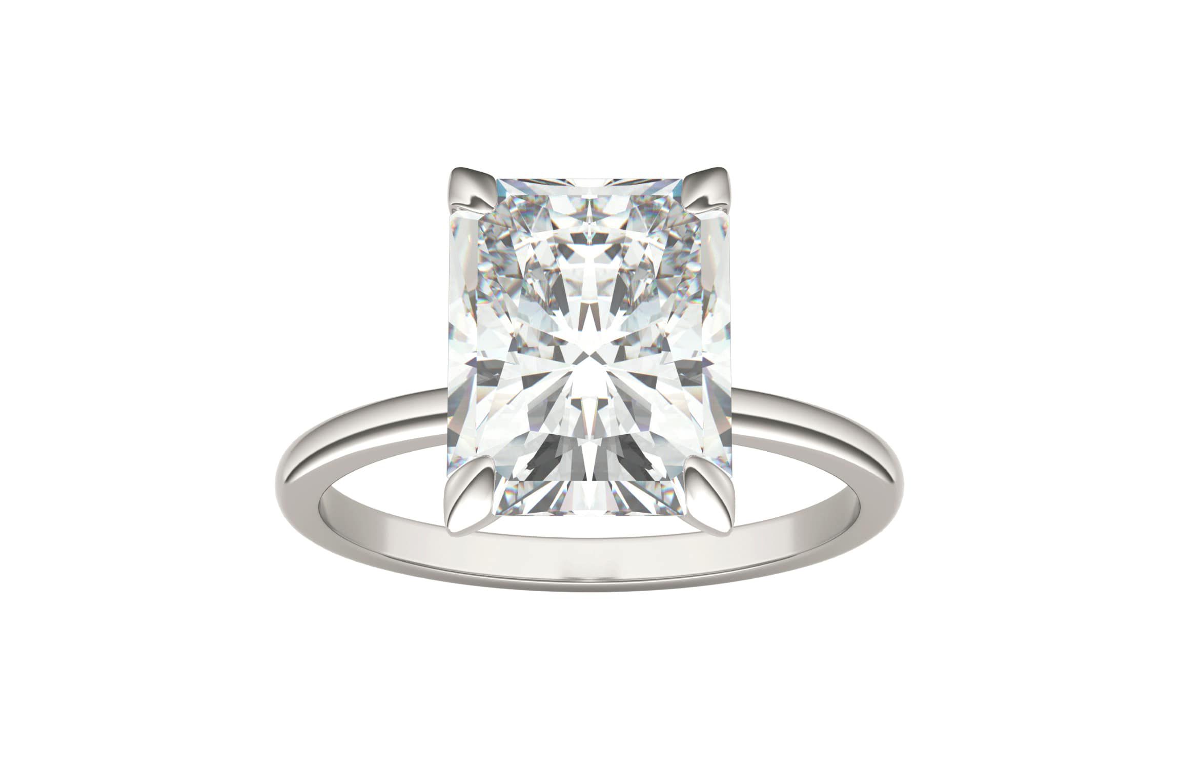 Charles & Colvard 3.9 ct. tw. Lab Created Moissanite Radiant Solitaire Ring in 14K White Gold