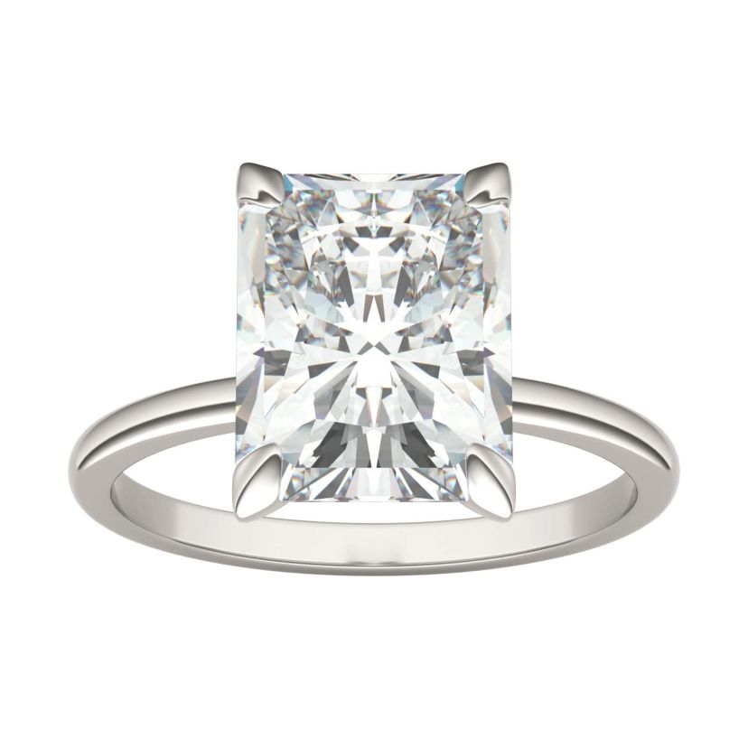 Charles & Colvard 3.9 ct. tw. Lab Created Moissanite Radiant Solitaire Ring in 14K White Gold