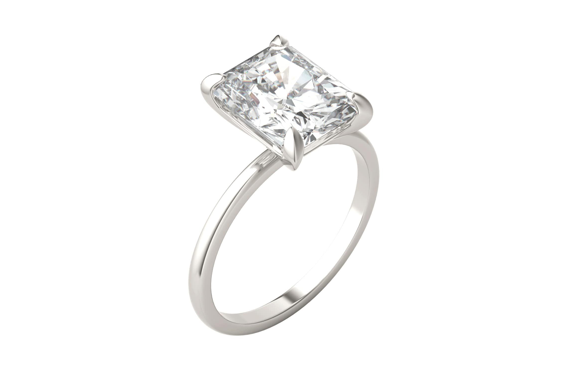 Charles & Colvard 3.9 ct. tw. Lab Created Moissanite Radiant Solitaire Ring in 14K White Gold