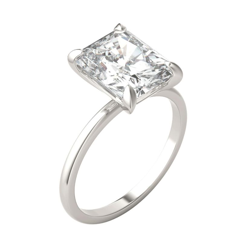 Charles & Colvard 3.9 ct. tw. Lab Created Moissanite Radiant Solitaire Ring in 14K White Gold