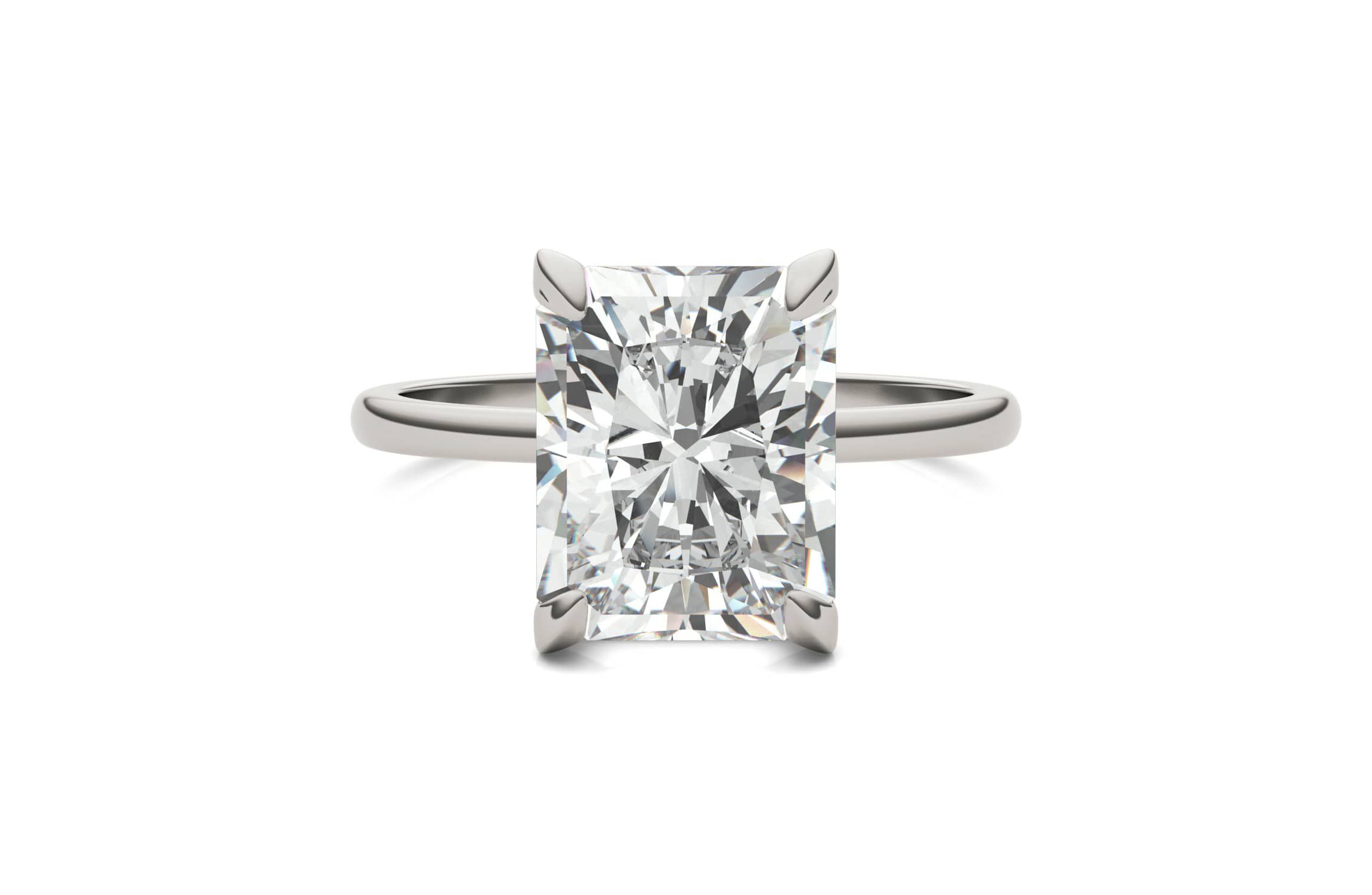 Charles & Colvard 3.9 ct. tw. Lab Created Moissanite Radiant Solitaire Ring in 14K White Gold