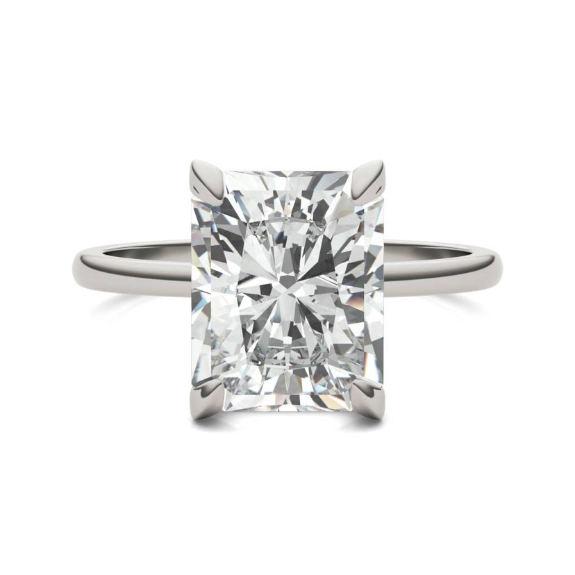 Charles & Colvard 3.9 ct. tw. Lab Created Moissanite Radiant Solitaire Ring in 14K White Gold