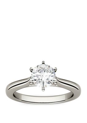 Charles & Colvard 1 Ct. T.w. Lab Created Moissanite Solitaire Ring In 14K White Gold