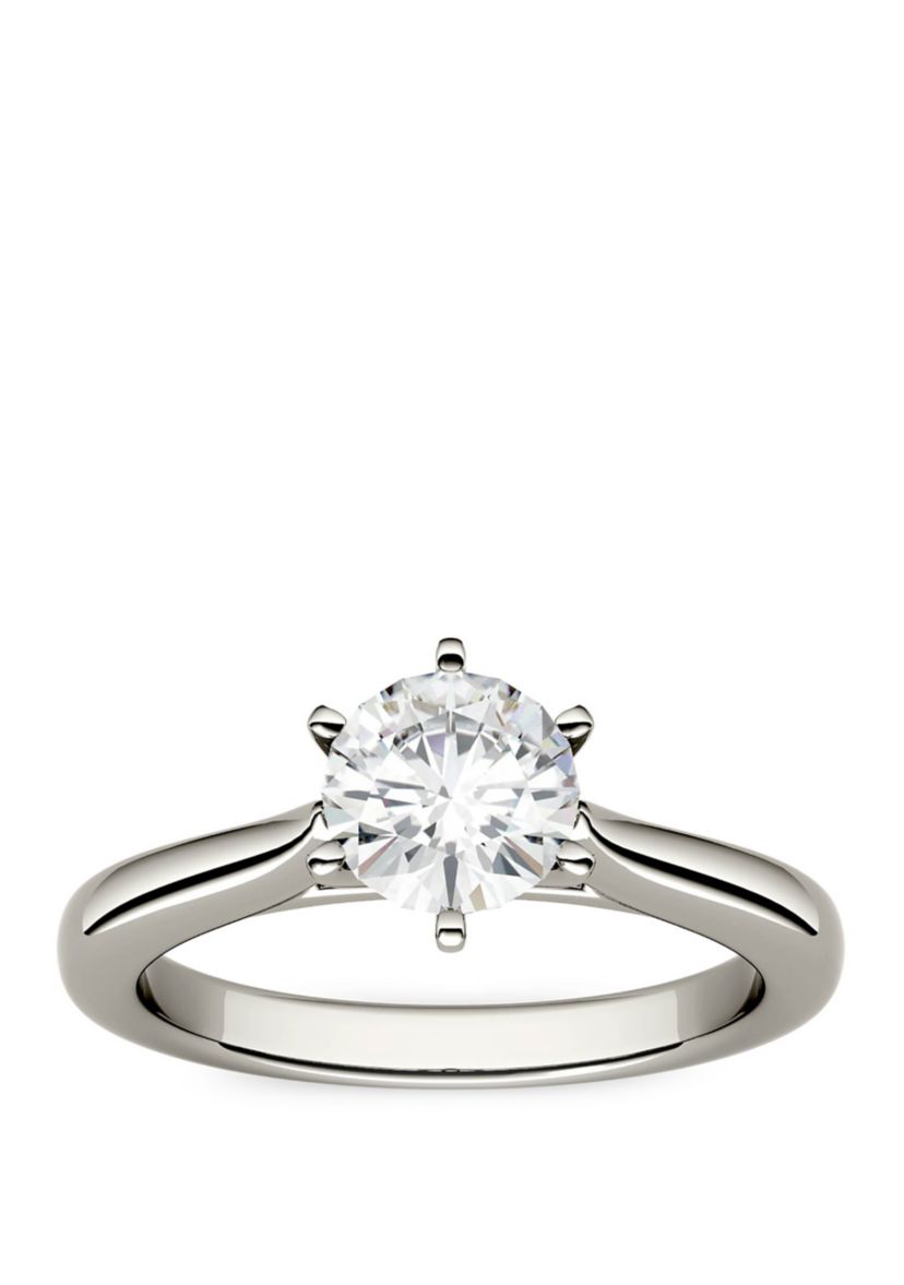 1 ct. t.w. Lab Created Moissanite Solitaire Ring in 14K White Gold