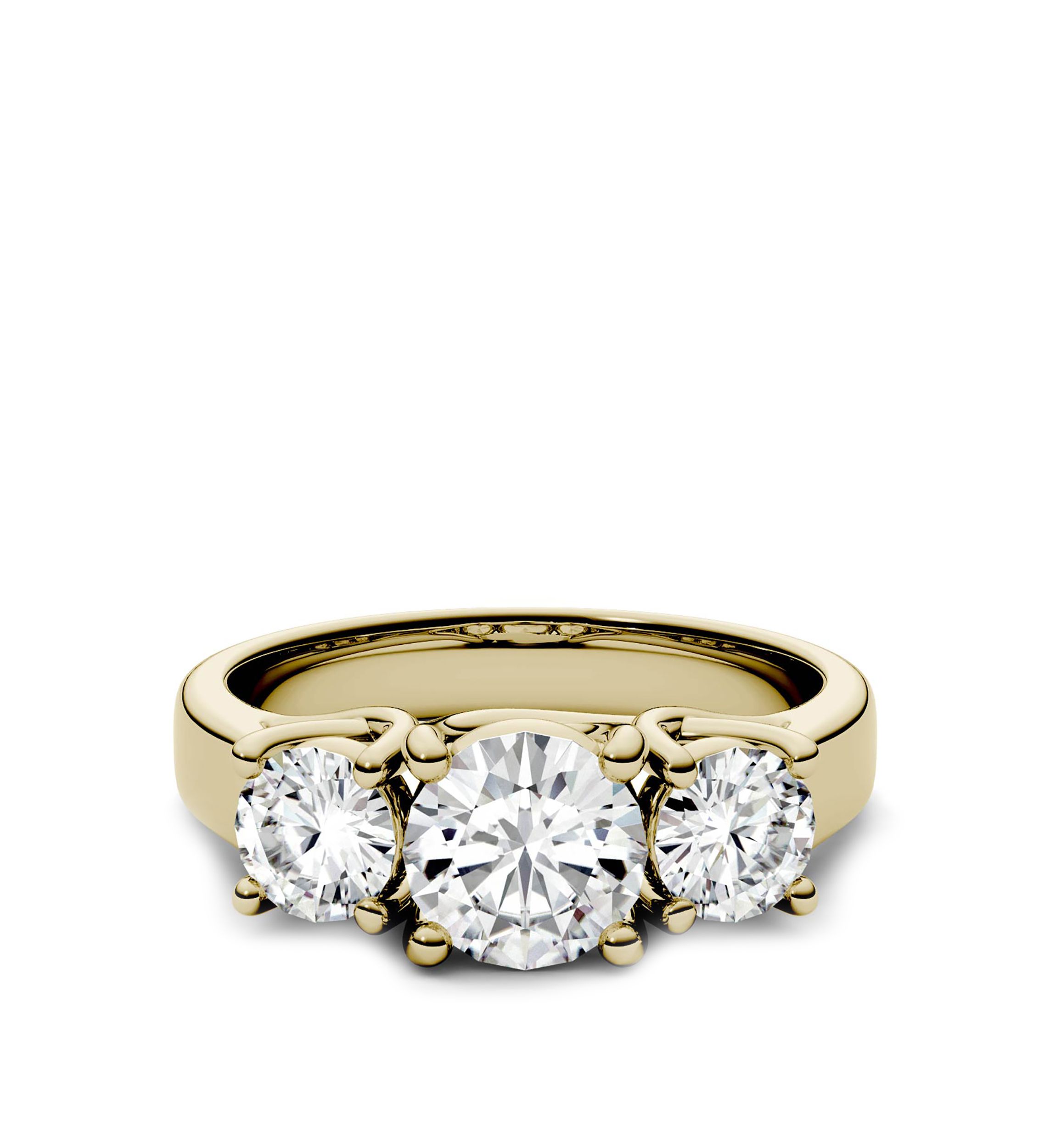 2 ct. t.w. Lab Created Moissanite Three Stone Ring in 14K White Gold