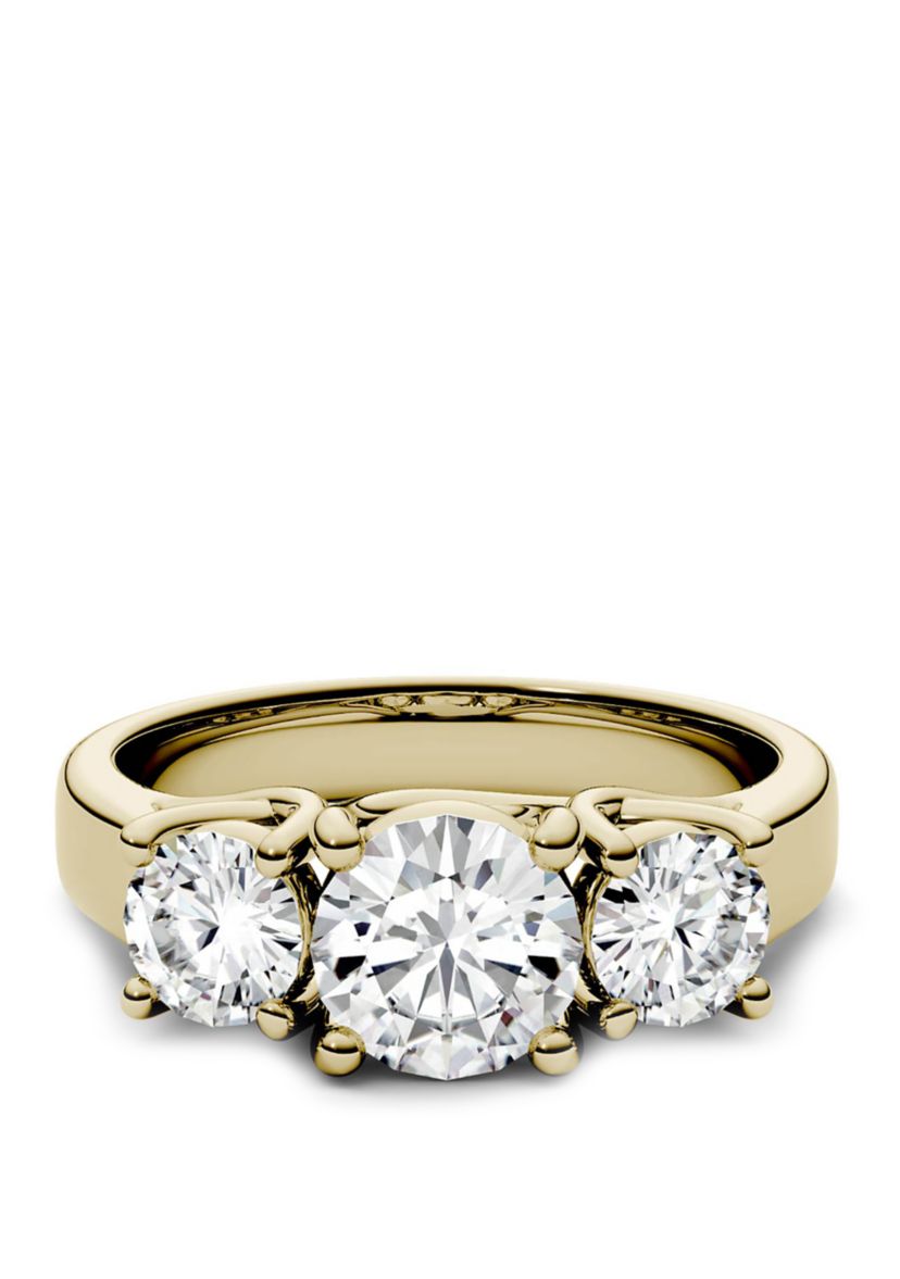 2 ct. t.w. Lab Created Moissanite Three Stone Ring in 14K White Gold