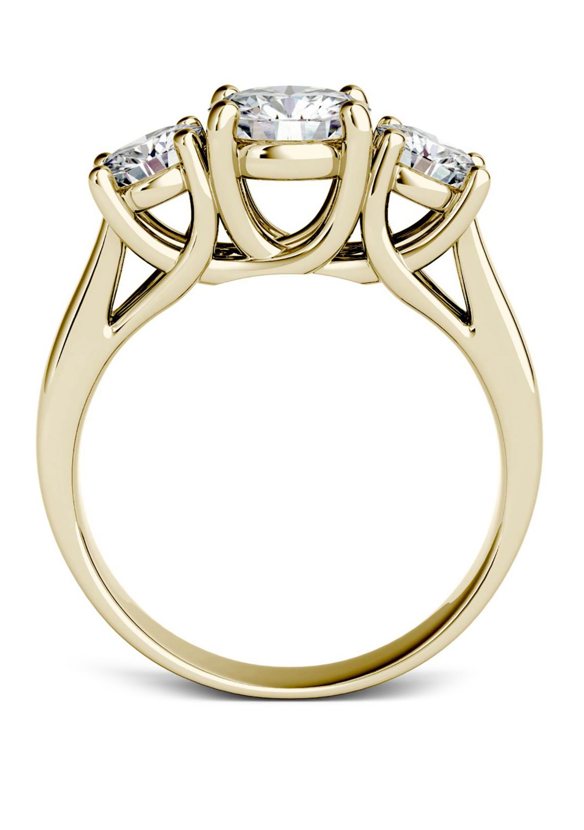 2 ct. t.w. Lab Created Moissanite Three Stone Ring in 14K White Gold