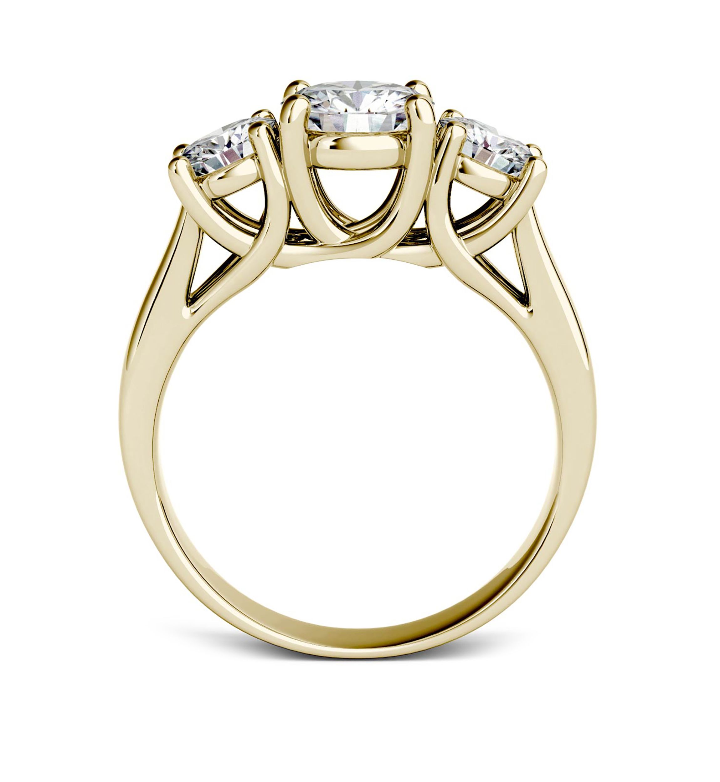 2 ct. t.w. Lab Created Moissanite Three Stone Ring in 14K White Gold
