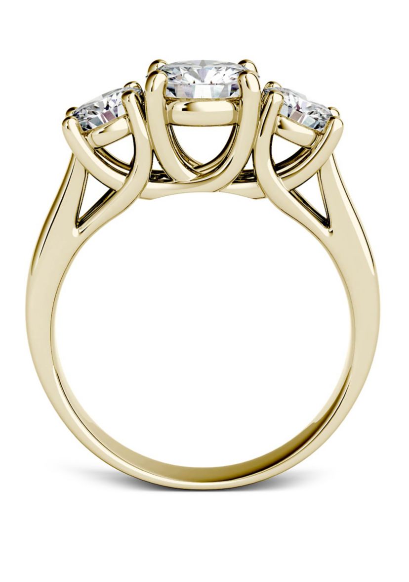 2 ct. t.w. Lab Created Moissanite Three Stone Ring in 14K White Gold