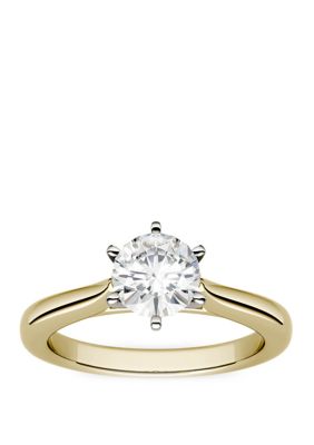 Charles & Colvard 1/2 Ct. T.w. Lab Created Moissanite Engagement Ring In 14K White Gold, Yellow, 8 -  0847337035295