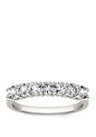 3/4 ct. t.w. Lab Created Moissanite Seven Stone Band in 14K White Gold