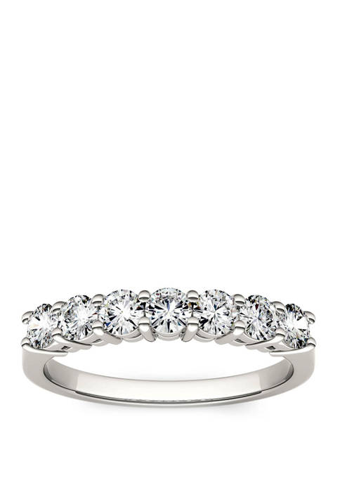 3/4 ct. t.w. Lab Created Moissanite Seven Stone Band in 14K White Gold