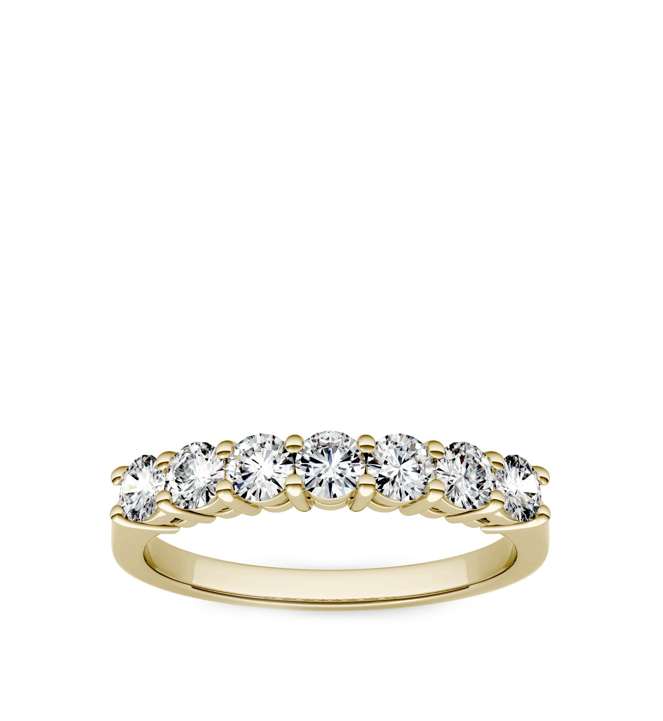 3/4 ct. t.w. Lab Created Moissanite Seven Stone Band in 14K White Gold