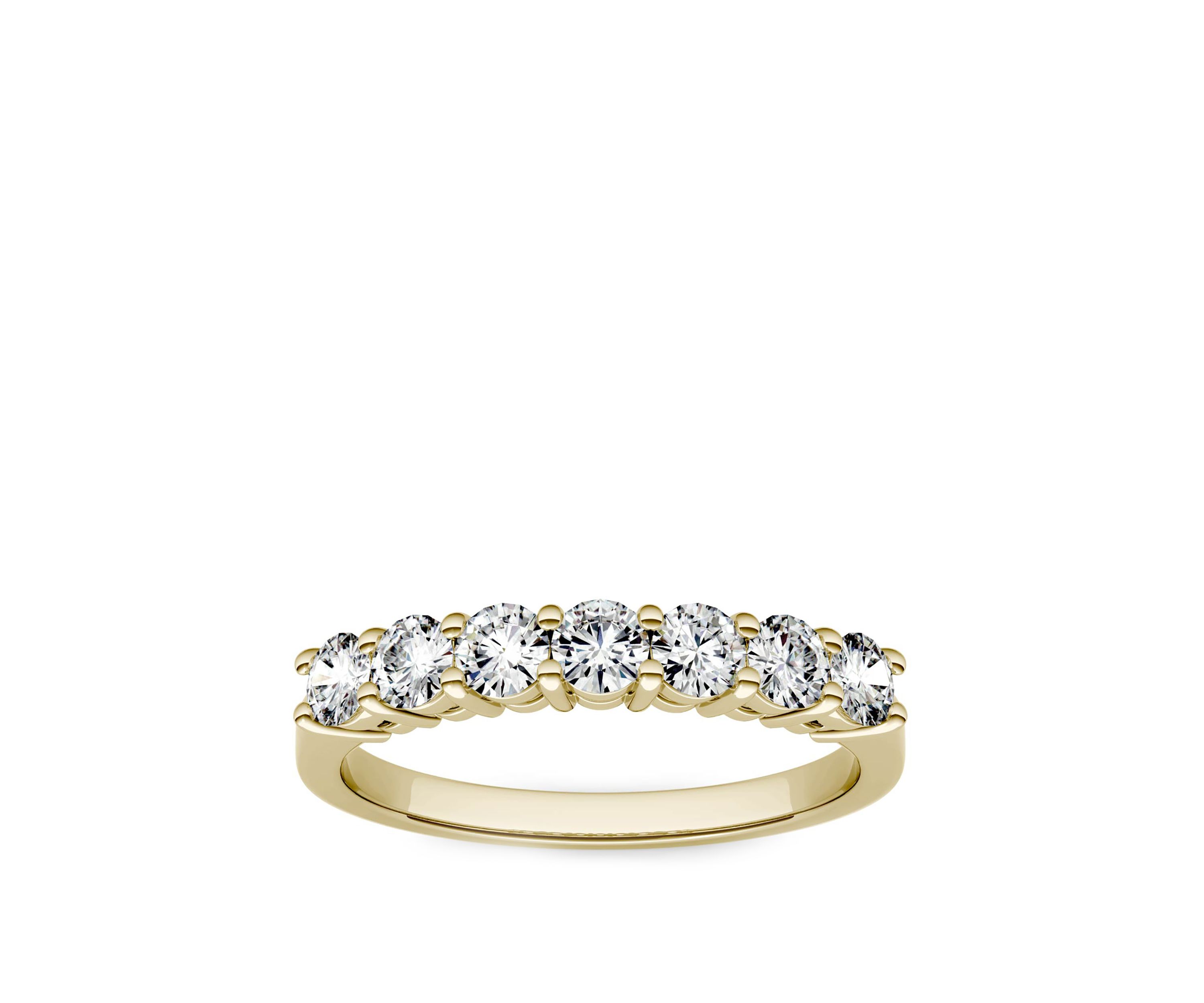 3/4 ct. t.w. Lab Created Moissanite Seven Stone Band in 14K White Gold