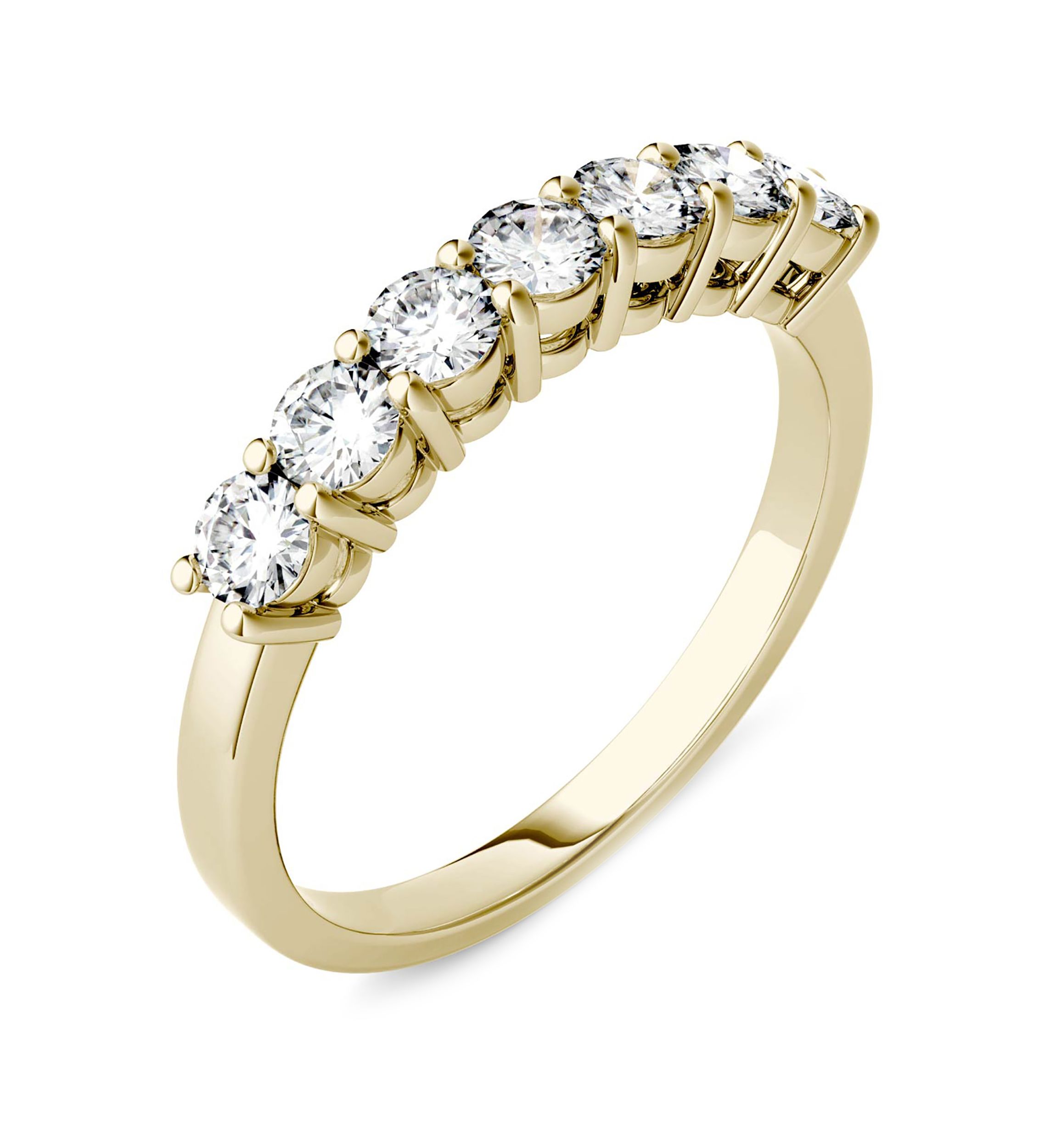 3/4 ct. t.w. Lab Created Moissanite Seven Stone Band in 14K White Gold