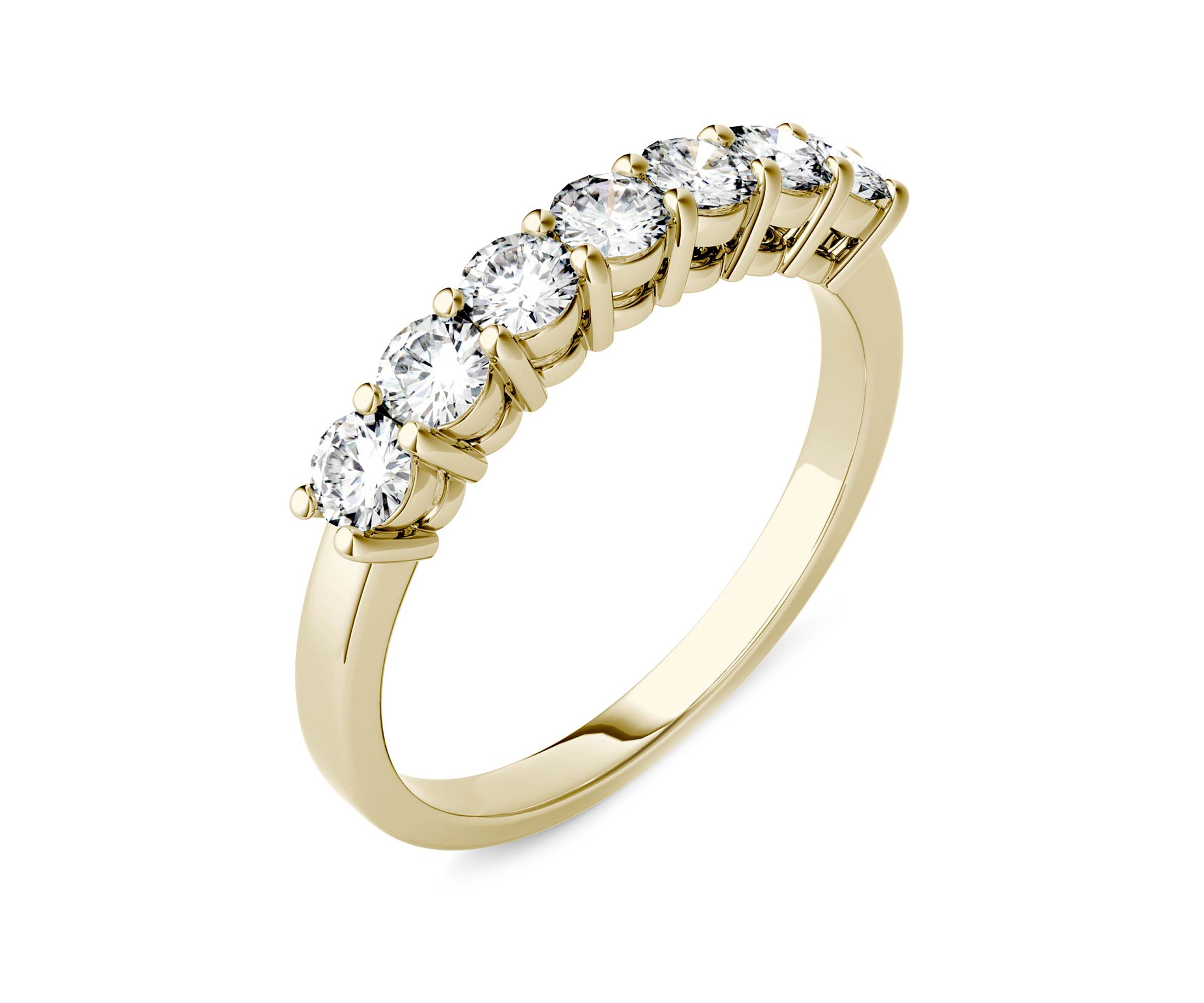 3/4 ct. t.w. Lab Created Moissanite Seven Stone Band in 14K White Gold