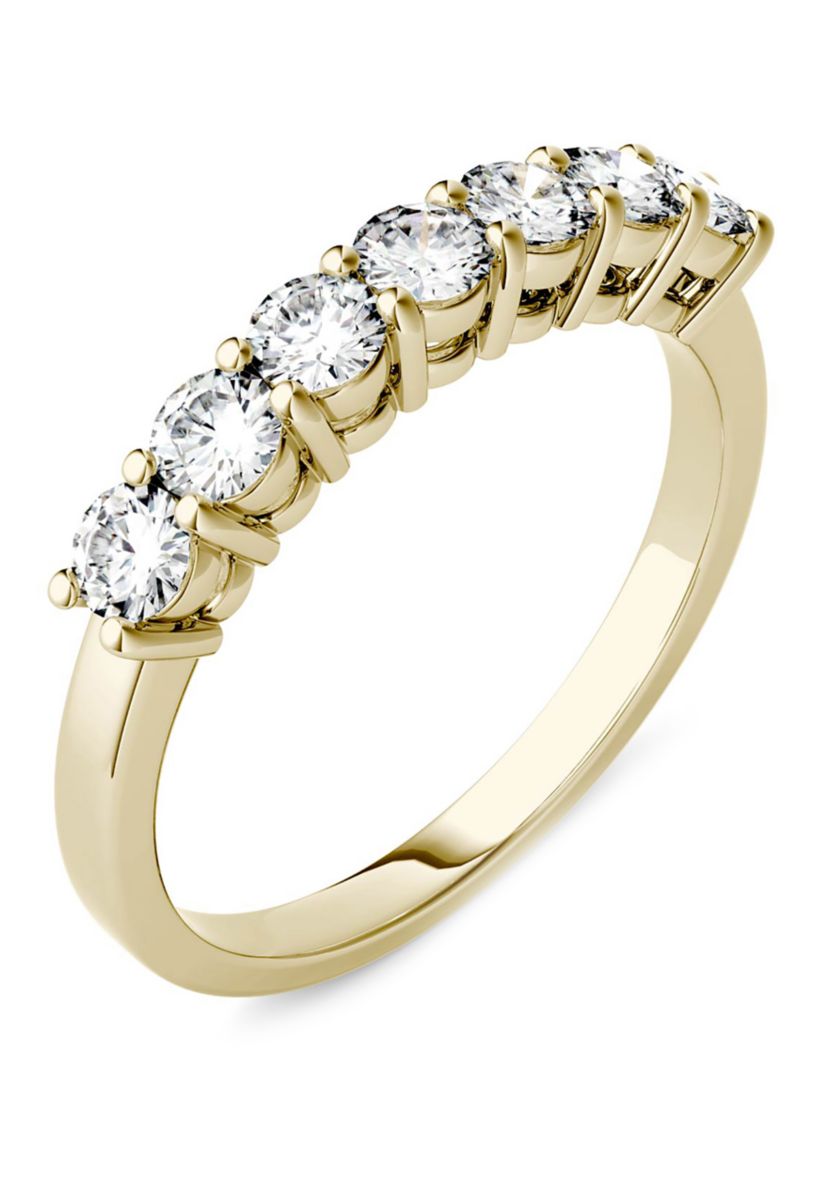 3/4 ct. t.w. Lab Created Moissanite Seven Stone Band in 14K White Gold