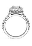 1.98 ct. t.w. Lab Created Moissanite Halo Ring in 14K White Gold
