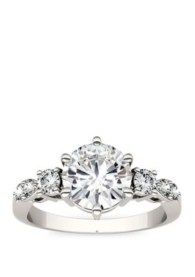 Charles & Colvard 2.22 Ct. T.w. Lab Created Moissanite Engagement Ring In 14K White Gold