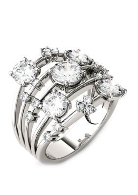 Charles & Colvard 3.13. Ct. T.w. Lab Created Moissanite Statement Ring In 14K White Gold