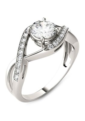Charles & Colvard 1.02 Ct. T.w. Lab Created Moissanite Engagement Ring In 14K White Gold