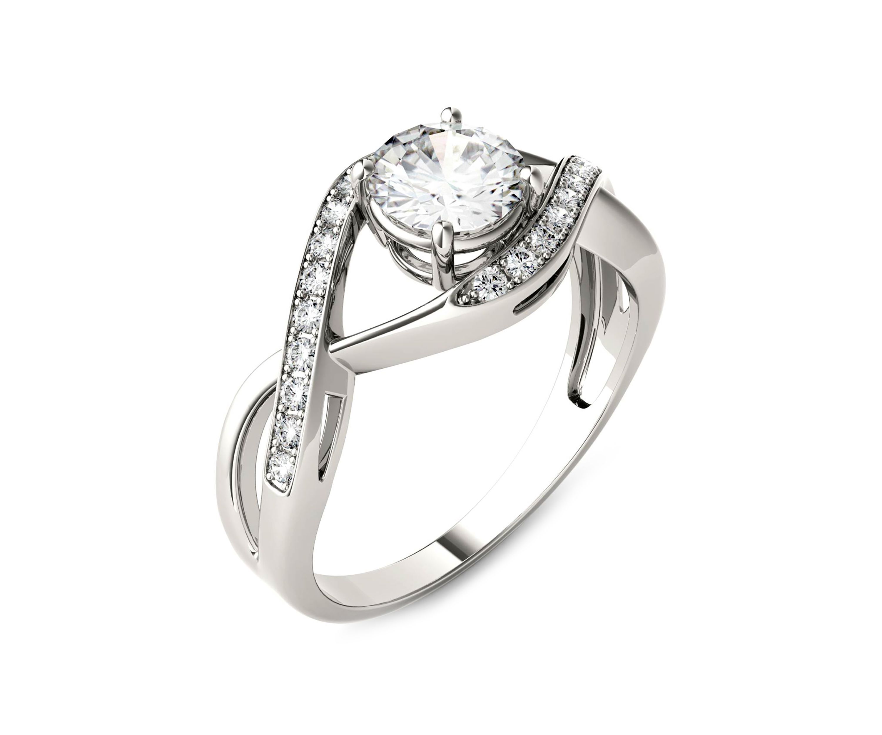 1.02 ct. t.w. Lab Created Moissanite Engagement Ring in 14K White Gold