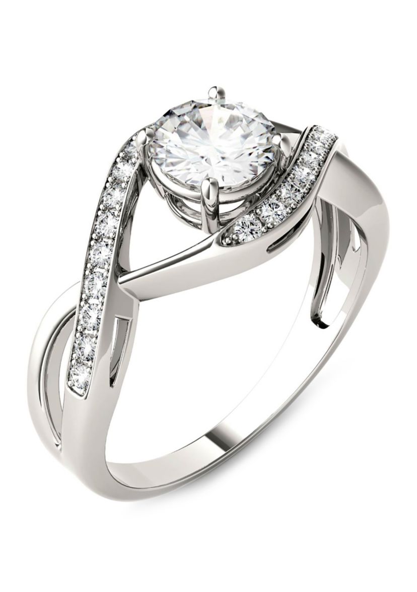 1.02 ct. t.w. Lab Created Moissanite Engagement Ring in 14K White Gold