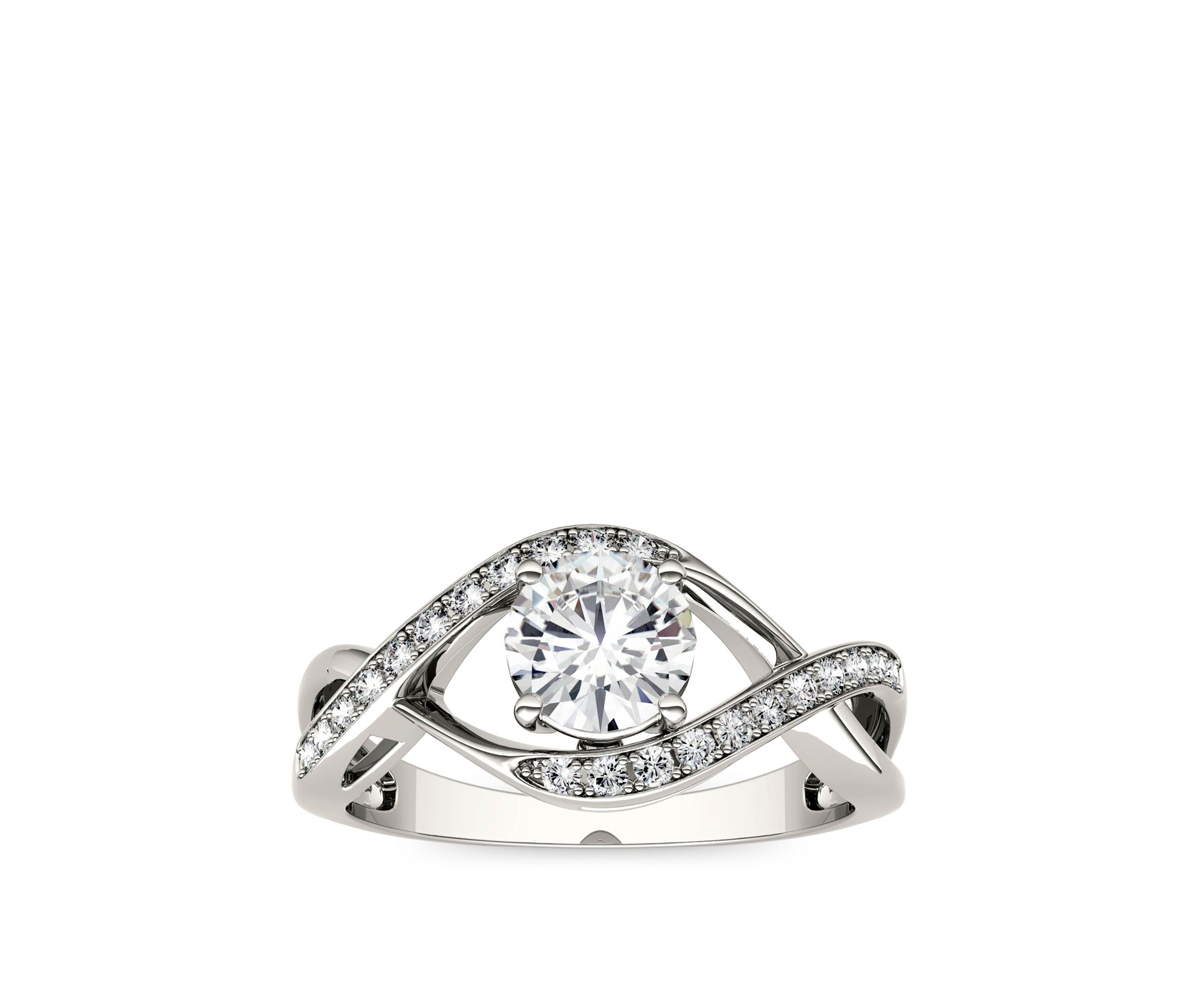 1.02 ct. t.w. Lab Created Moissanite Engagement Ring in 14K White Gold
