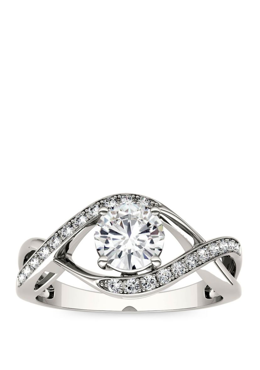 1.02 ct. t.w. Lab Created Moissanite Engagement Ring in 14K White Gold
