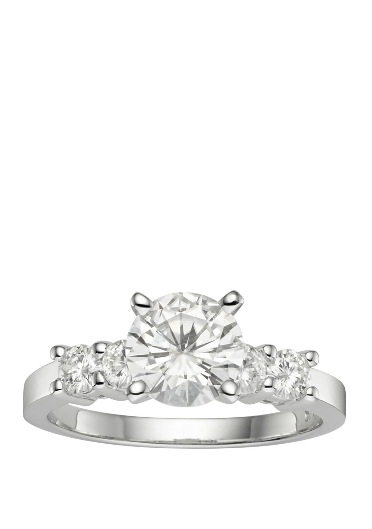 1.4 ct. t.w. Lab Created Moissanite Engagement Ring in 14K White Gold