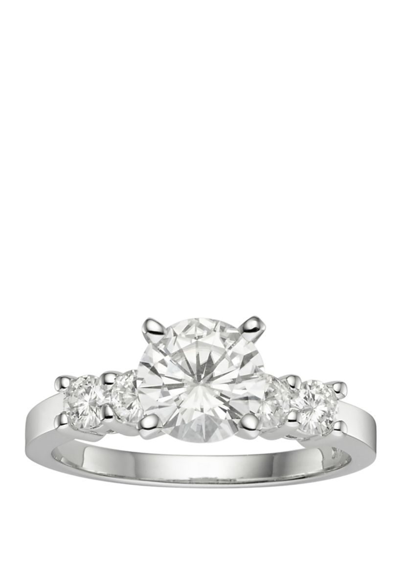 1.4 ct. t.w. Lab Created Moissanite Engagement Ring in 14K White Gold