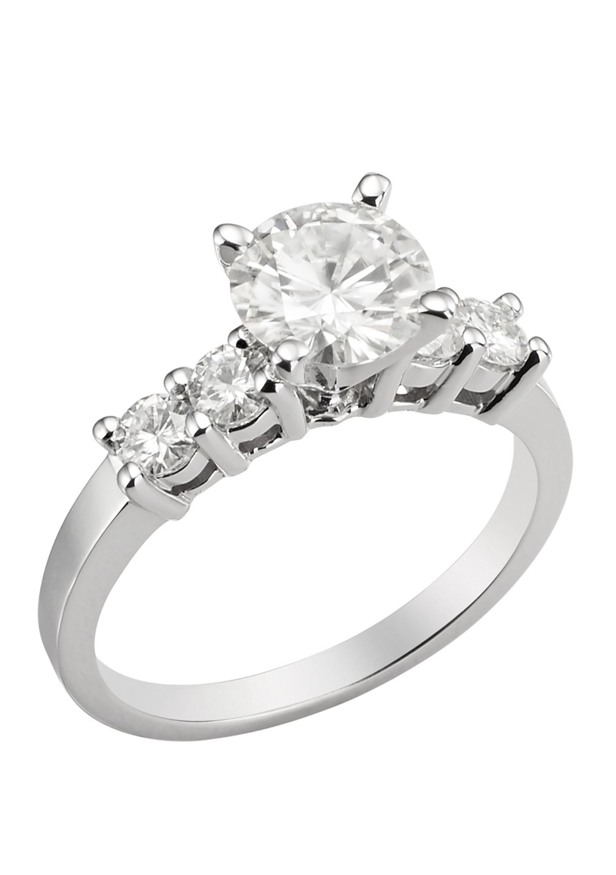 1.4 ct. t.w. Lab Created Moissanite Engagement Ring in 14K White Gold