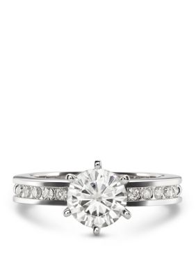 Charles & Colvard 1.7 Ct. T.w. Lab Created Moissanite Engagement Ring In 14K White Gold