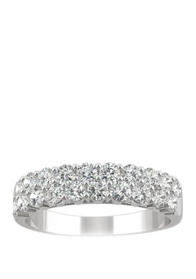 Charles & Colvard 1 Ct. T.w. Lab Created Moissanite Two Row Band In 14K White Gold