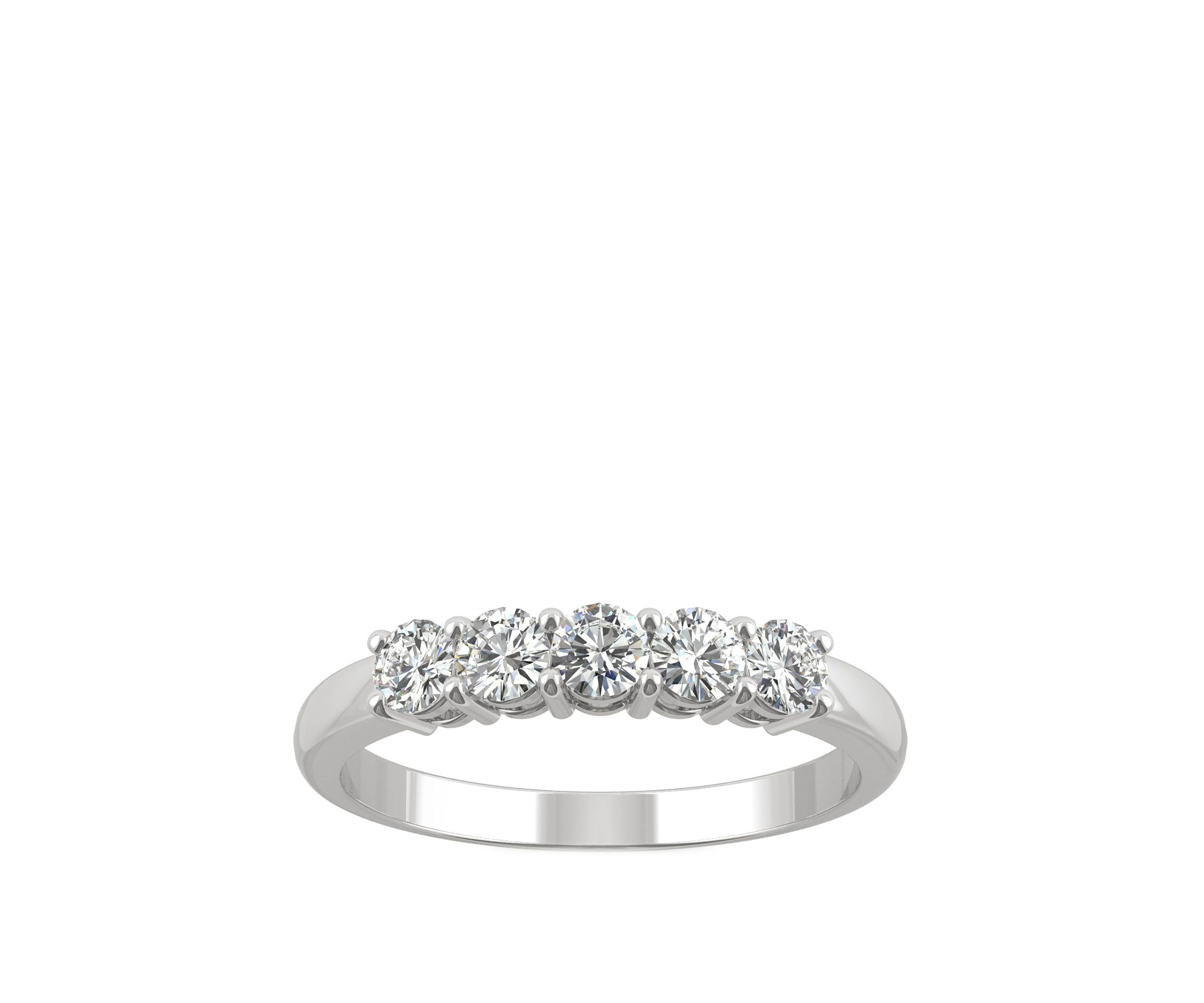 Lab Created Moissanite Five Stone Band