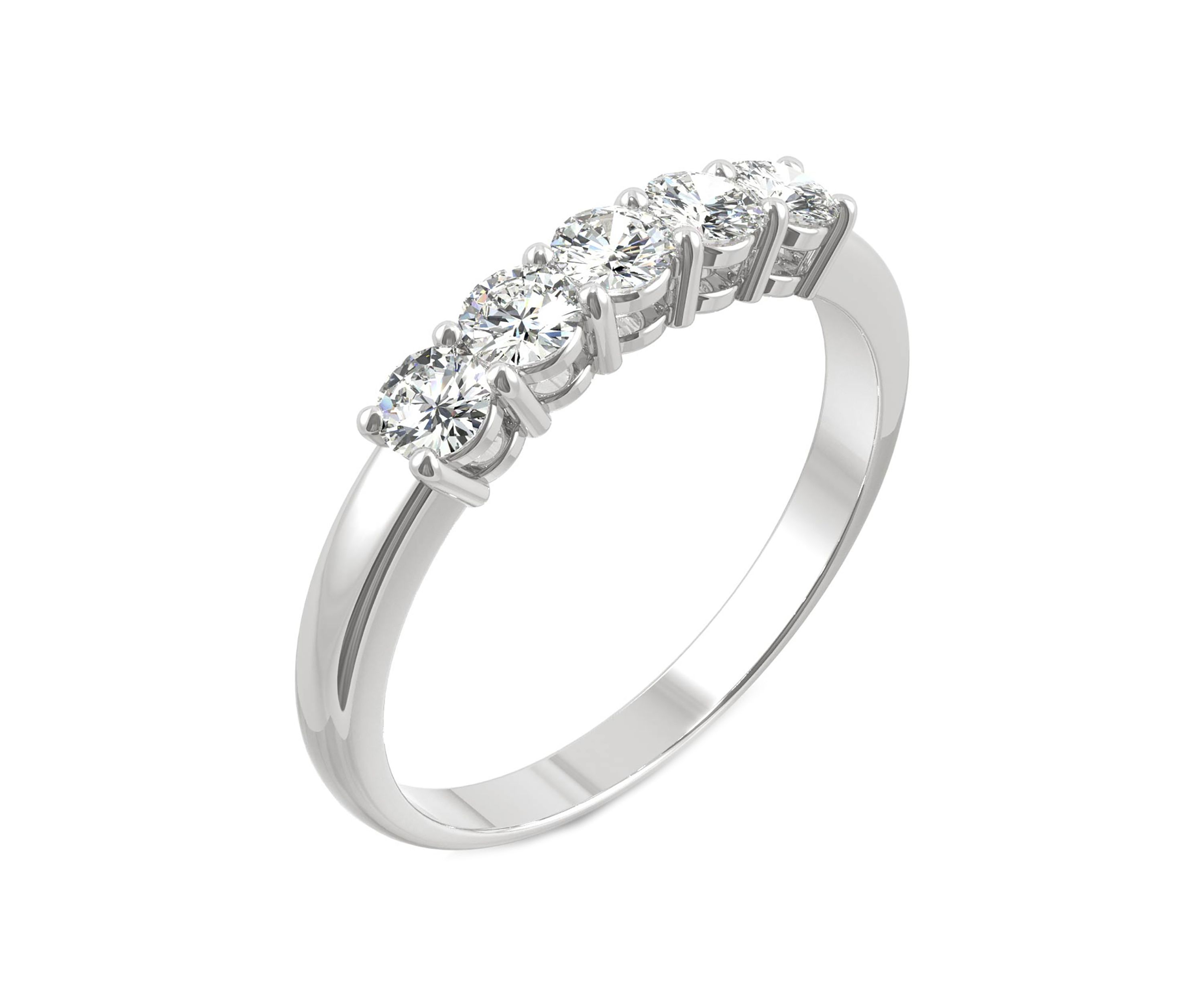 Lab Created Moissanite Five Stone Band