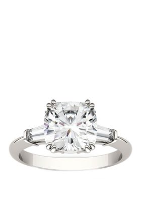 Charles & Colvard 2.77 Ct. T.w. Lab Created Moissanite 3 Stone Ring In 14K White Gold