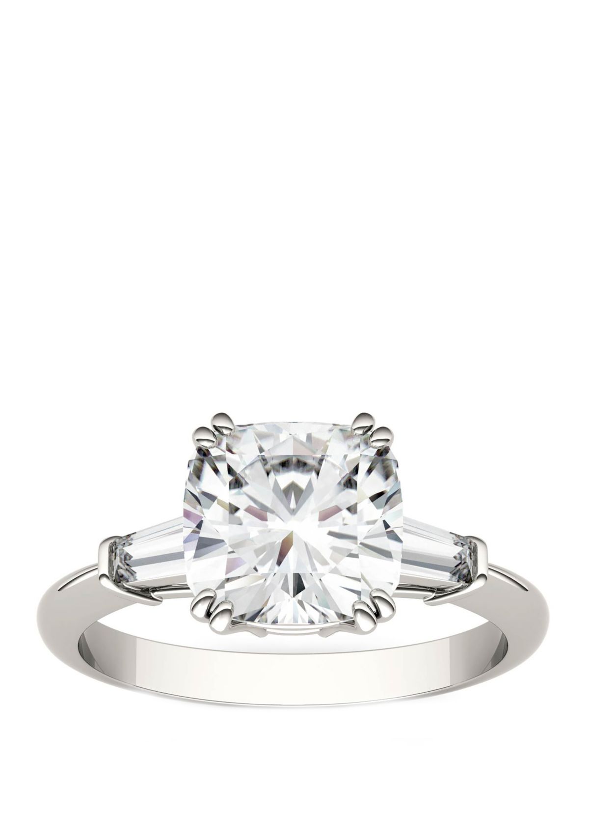  2.77 ct. t.w. Lab Created Moissanite 3 Stone Ring in 14K White Gold
