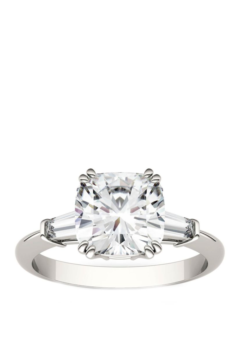  2.77 ct. t.w. Lab Created Moissanite 3 Stone Ring in 14K White Gold