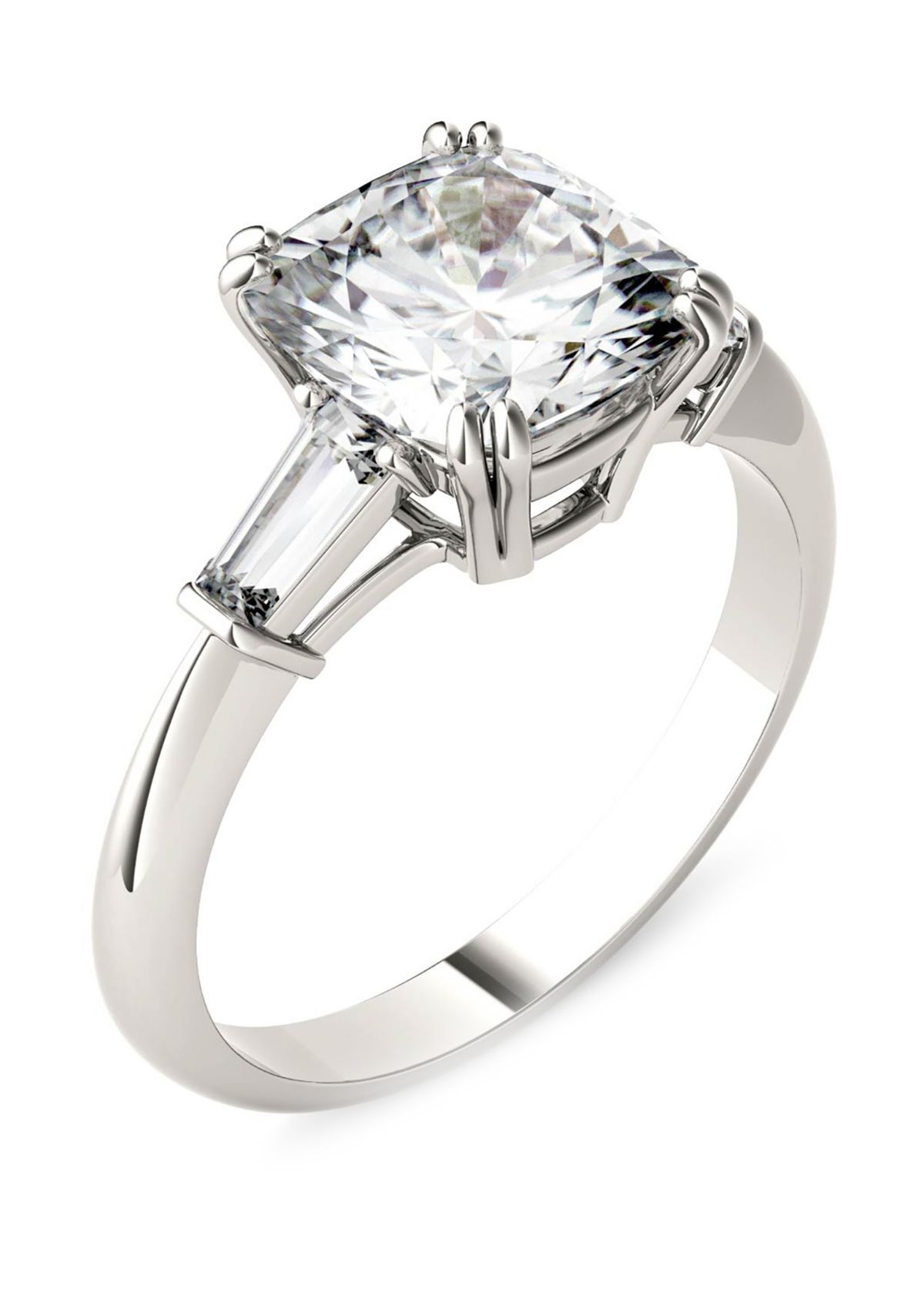  2.77 ct. t.w. Lab Created Moissanite 3 Stone Ring in 14K White Gold