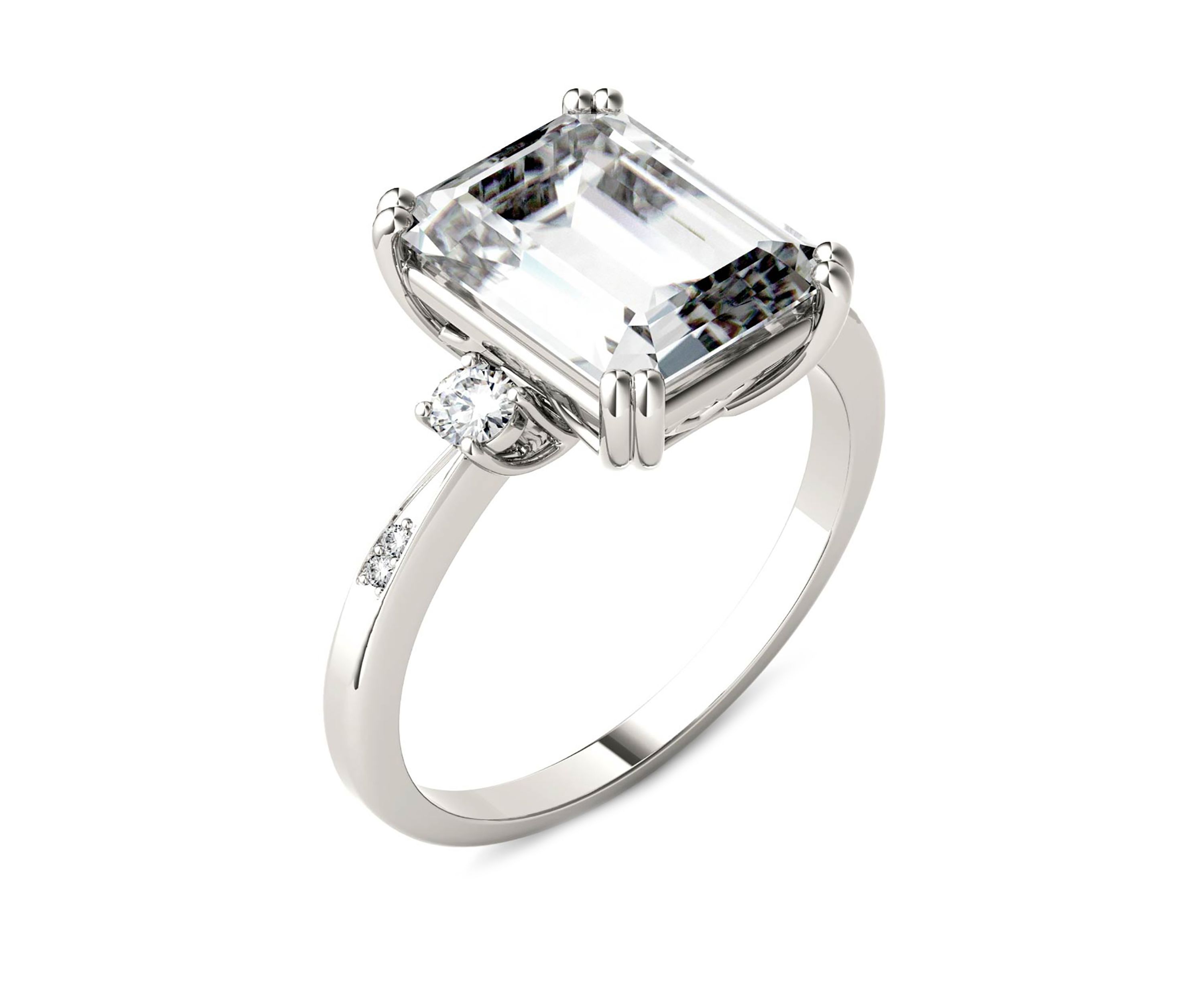  3.69 ct. t.w. Lab Created Moissanite Fashion Ring in 14K White Gold 