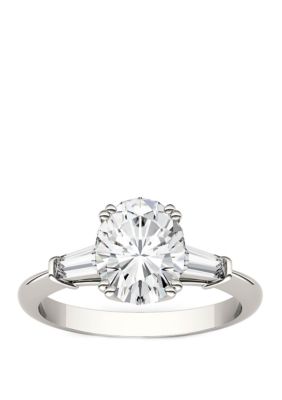 Charles & Colvard 2.47 Ct. T.w. Lab Created Moissanite 3 Stone Ring In 14K White Gold